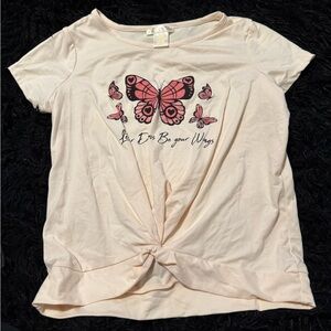 Charming Pink Butterfly Tee
